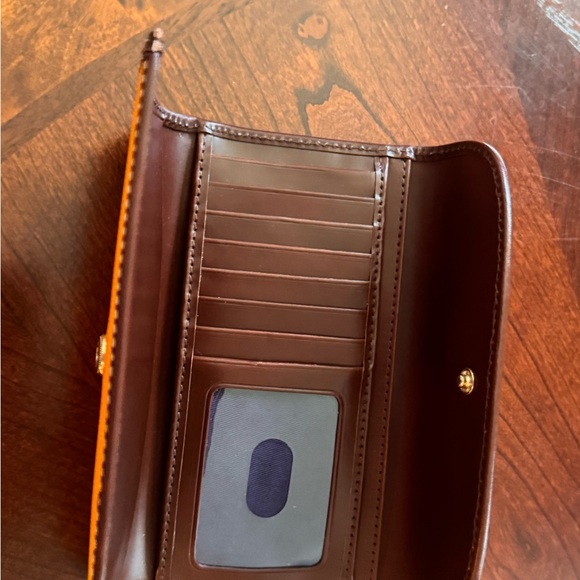 Dooney & Bourke Orange Leather Clutch - Picture 2 of 7